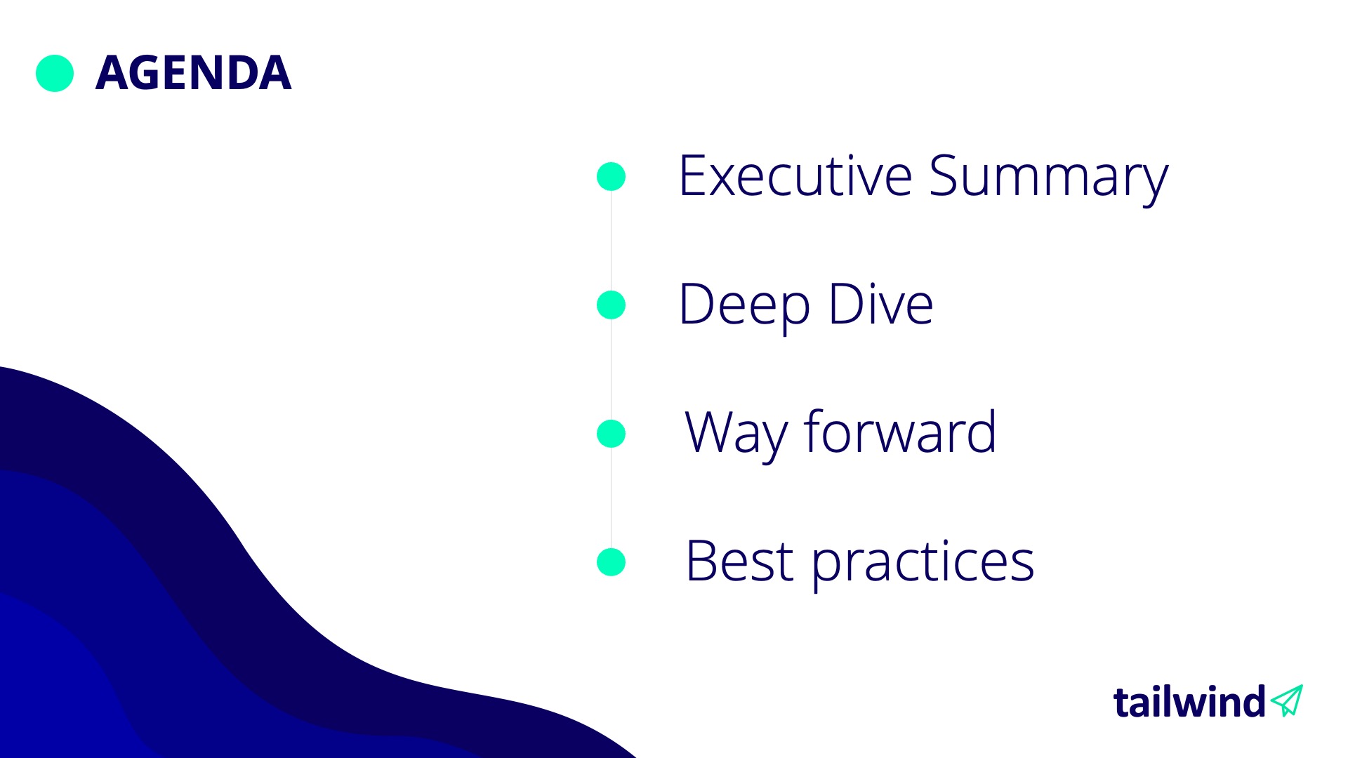 Tailwind EMEA PowerPoint template — Agenda