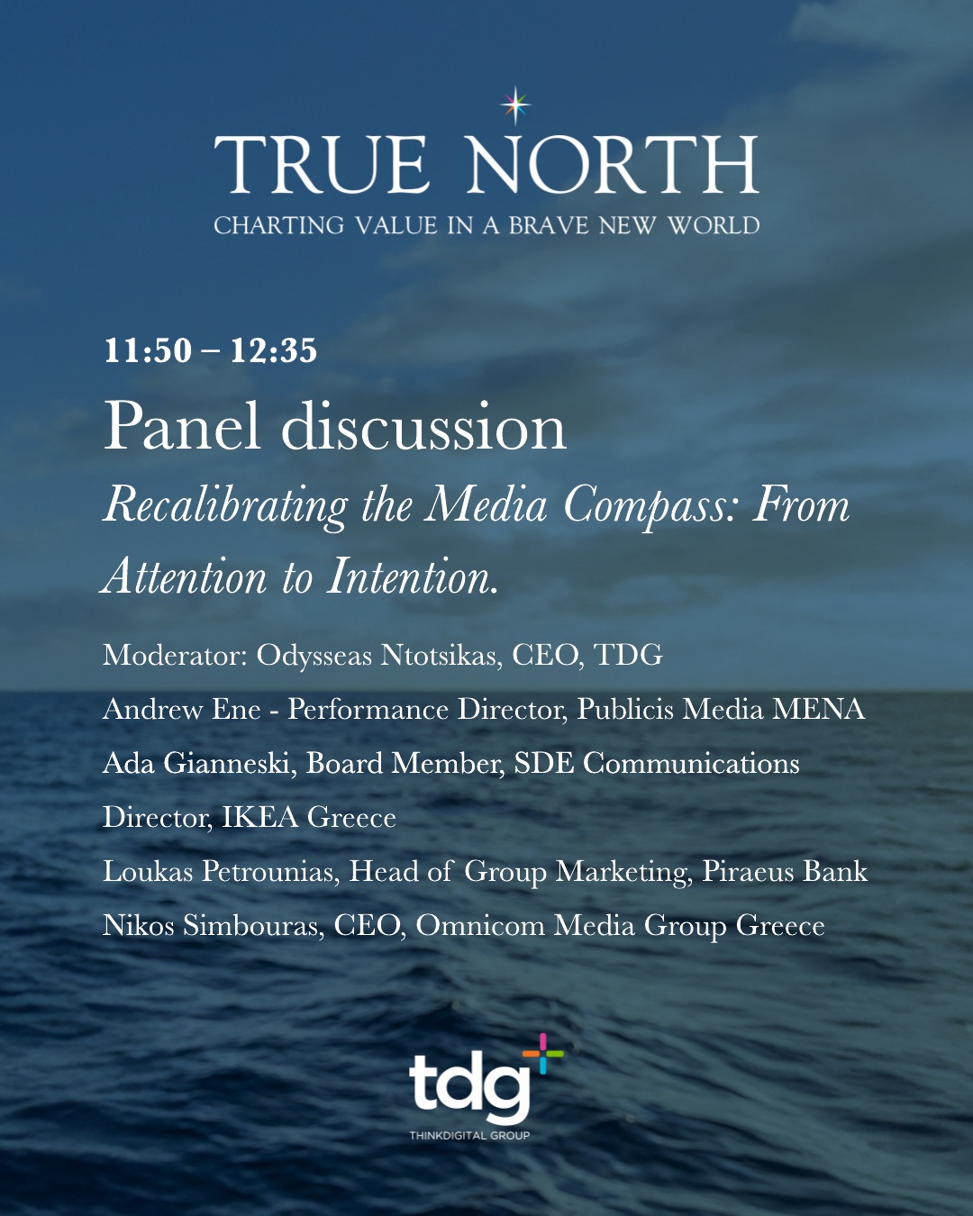 TDG True North agenda carousel, page 4: Panel — media compass.