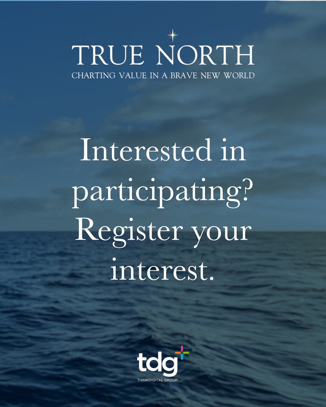 TDG True North agenda carousel, page 8: Registration call to action.