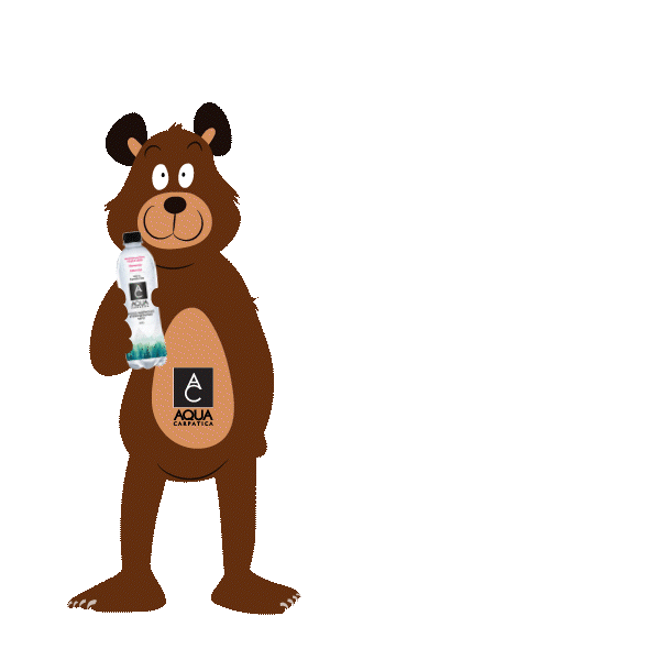 Aqua Carpatica bear animated Viber sticker: Cheers