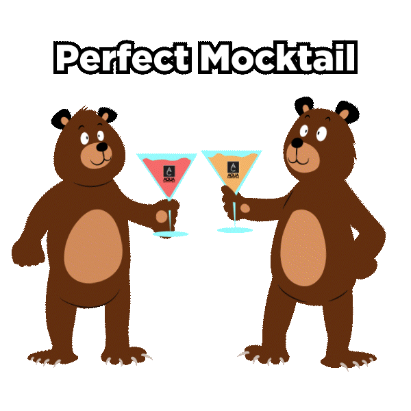 Aqua Carpatica bear animated Viber sticker: Perfect mocktail