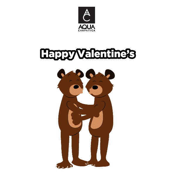 Aqua Carpatica bear animated Viber sticker: Valentine’s Day