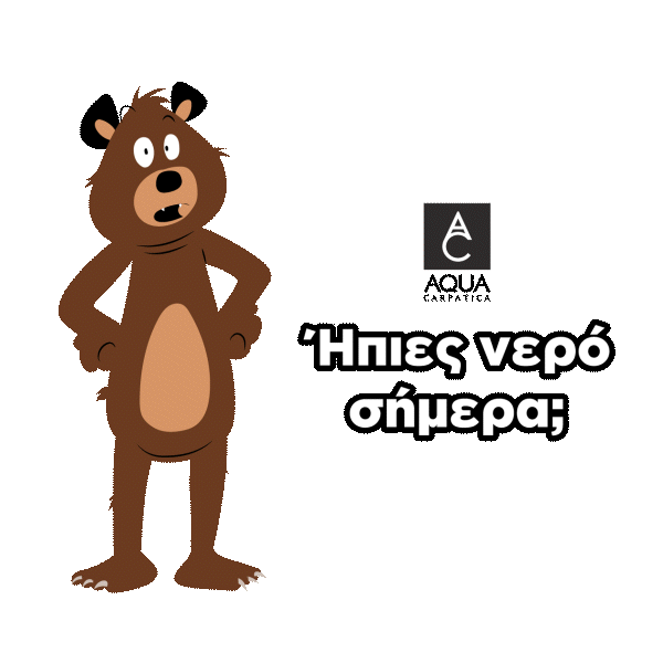 Aqua Carpatica bear animated Viber sticker: Drink water today?